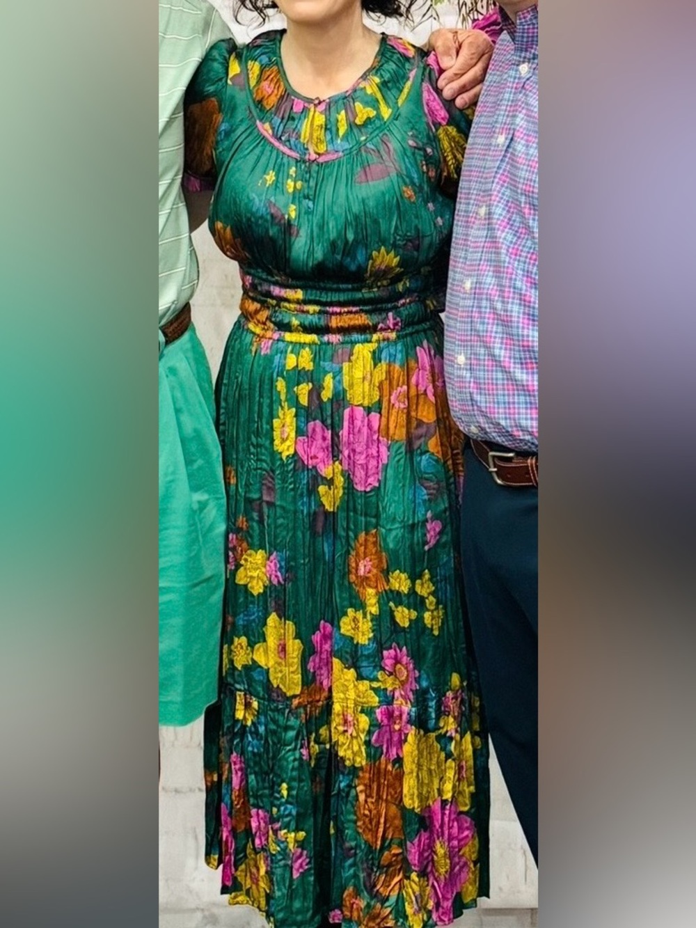 Current Air Emerald Midi Dress with Floral Print